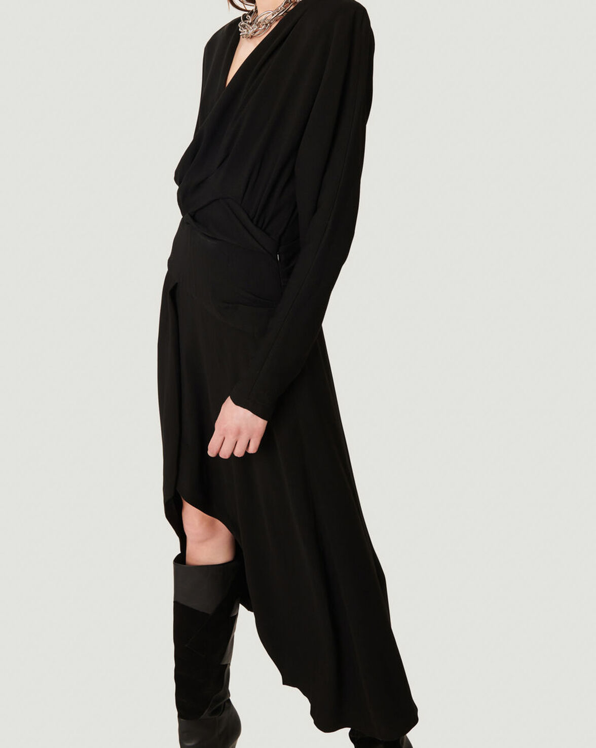ELMAS DRAPED FULL LENGTH DRESS image number null